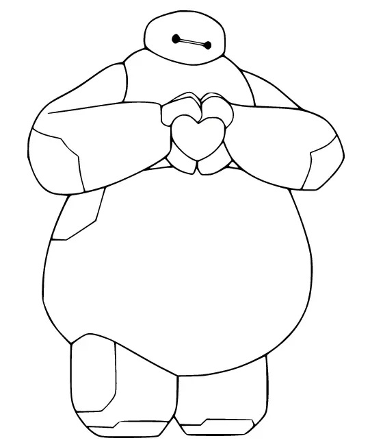 Çocuklar İçin BayMax Boyama Sayfaları 