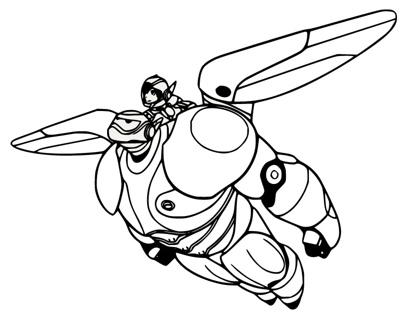 Çocuklar İçin BayMax Boyama Sayfaları 