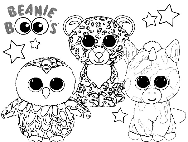 Çocuklar İçin Beanie Boos Boyama Sayfaları 