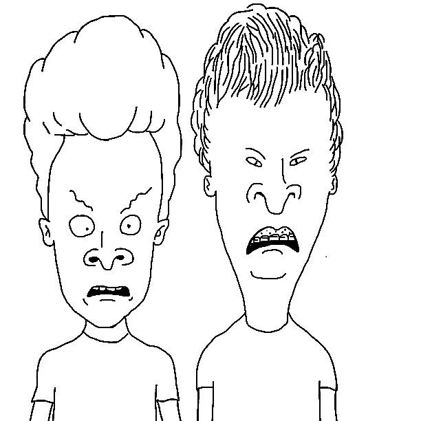 Çocuklar İçin Beavis and Butt Boyama Sayfaları 