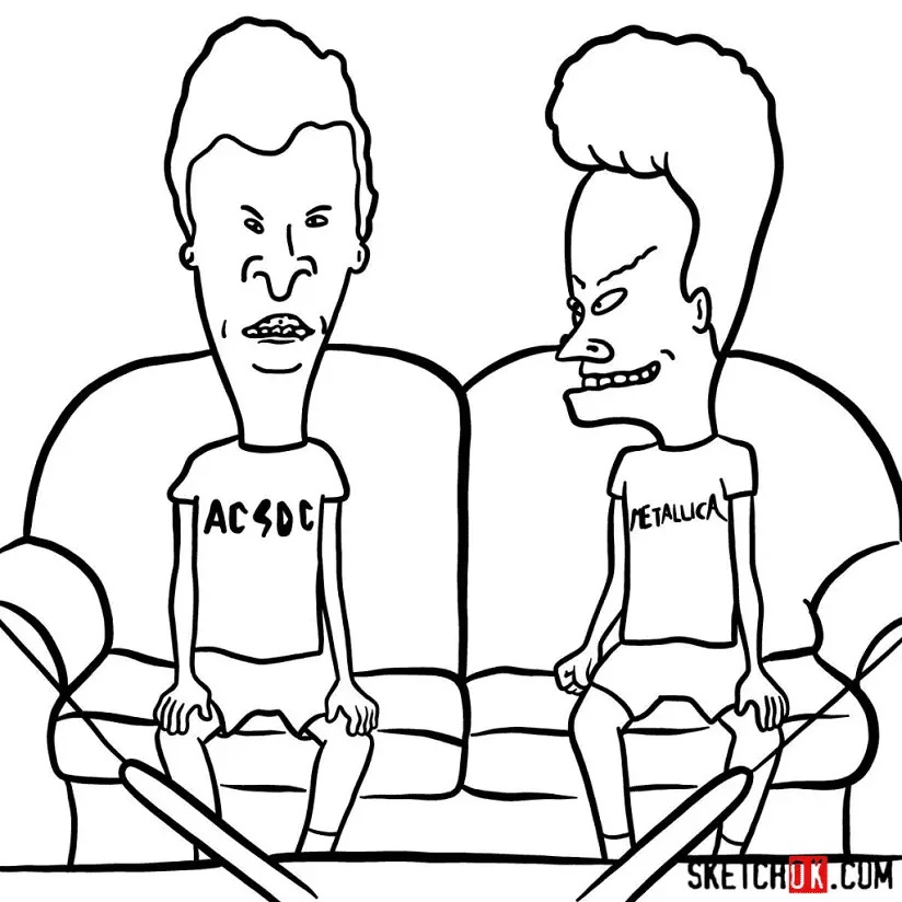 Çocuklar İçin Beavis and Butt Boyama Sayfaları 