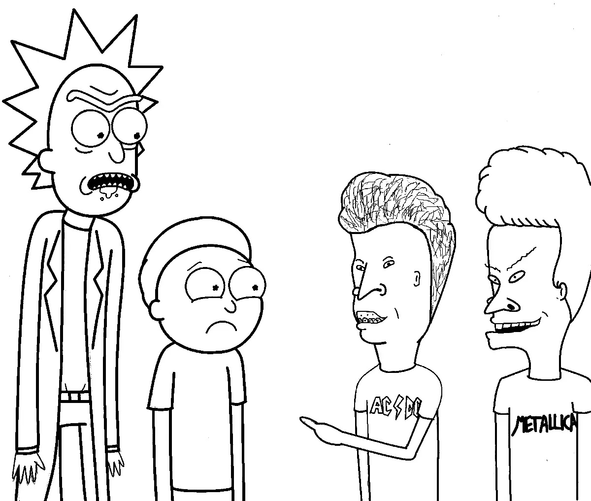 Çocuklar İçin Beavis and Butt Boyama Sayfaları 