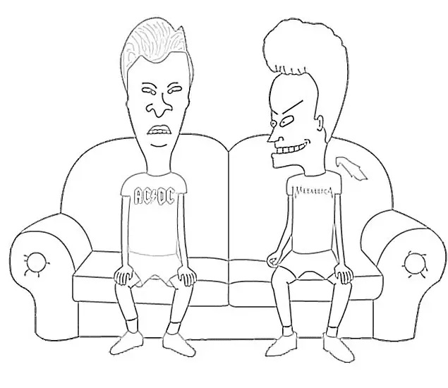Çocuklar İçin Beavis and Butt Boyama Sayfaları 