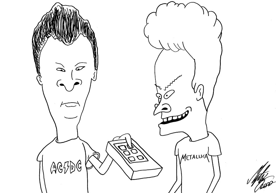 Çocuklar İçin Beavis and Butt Boyama Sayfaları 