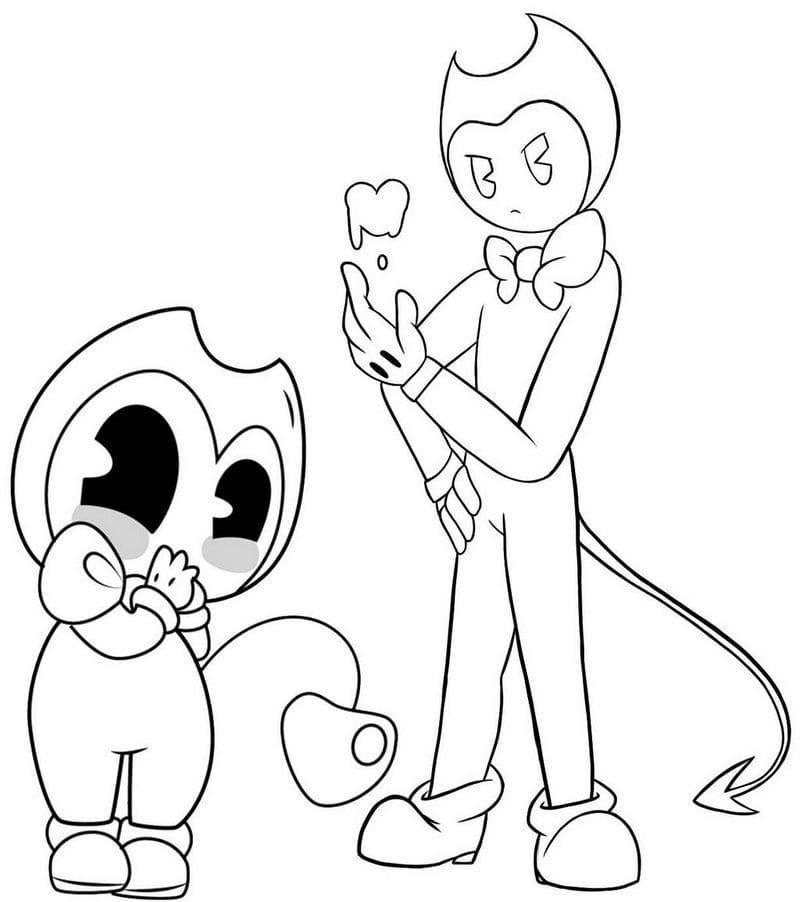 Çocuklar İçin Bendy Boyama Sayfaları 