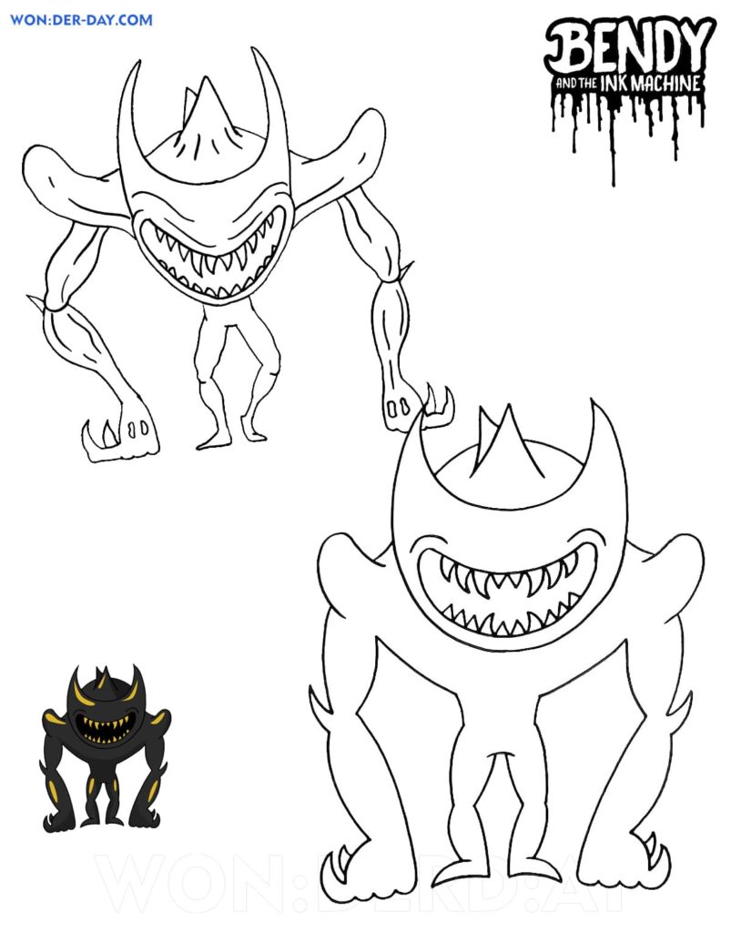 Çocuklar İçin Bendy Boyama Sayfaları 