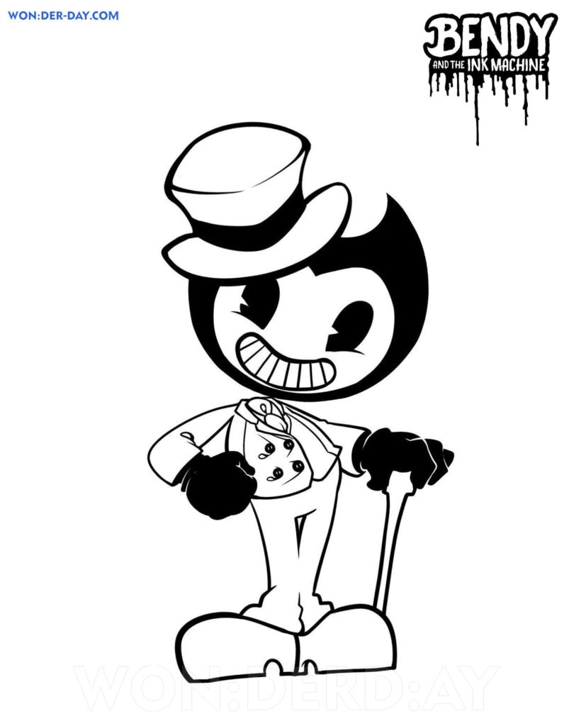 Çocuklar İçin Bendy Boyama Sayfaları 