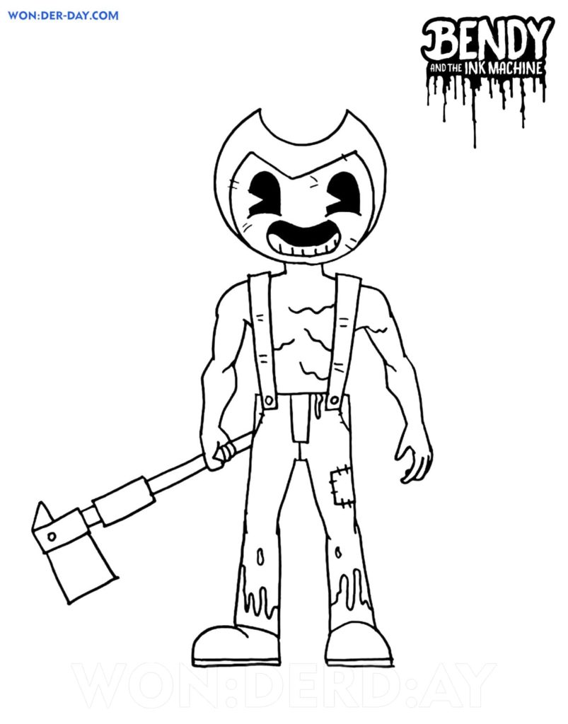 Çocuklar İçin Bendy Boyama Sayfaları 