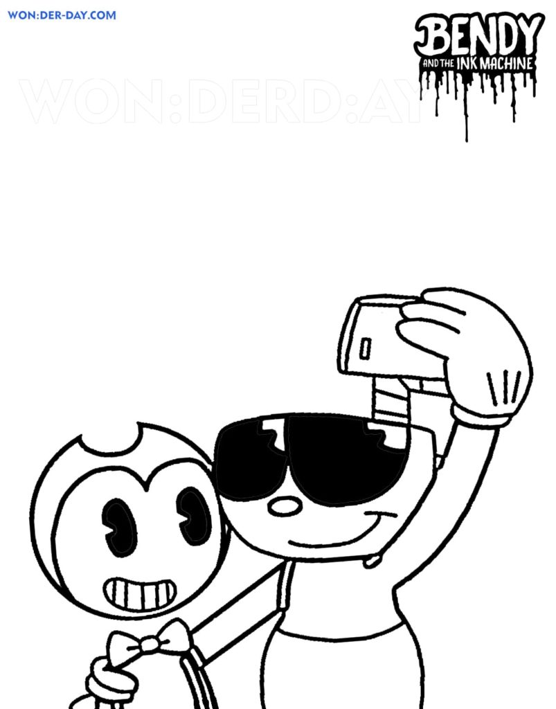 Çocuklar İçin Bendy Boyama Sayfaları 