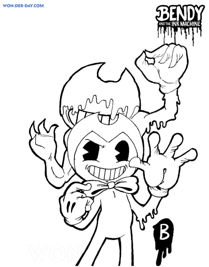 Çocuklar İçin Bendy Boyama Sayfaları 