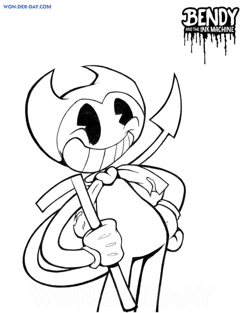 Çocuklar İçin Bendy Boyama Sayfaları 
