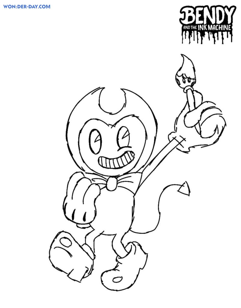 Çocuklar İçin Bendy Boyama Sayfaları 