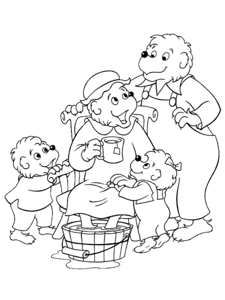 Çocuklar İçin Berenstain Ayıları Boyama Sayfaları 