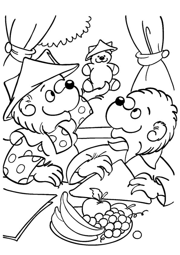 Çocuklar İçin Berenstain Ayıları Boyama Sayfaları 
