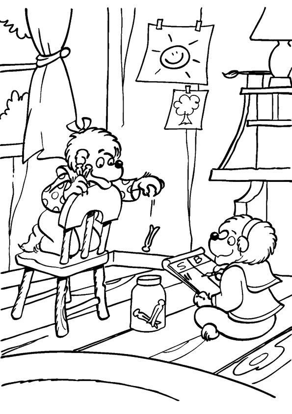 Çocuklar İçin Berenstain Ayıları Boyama Sayfaları 