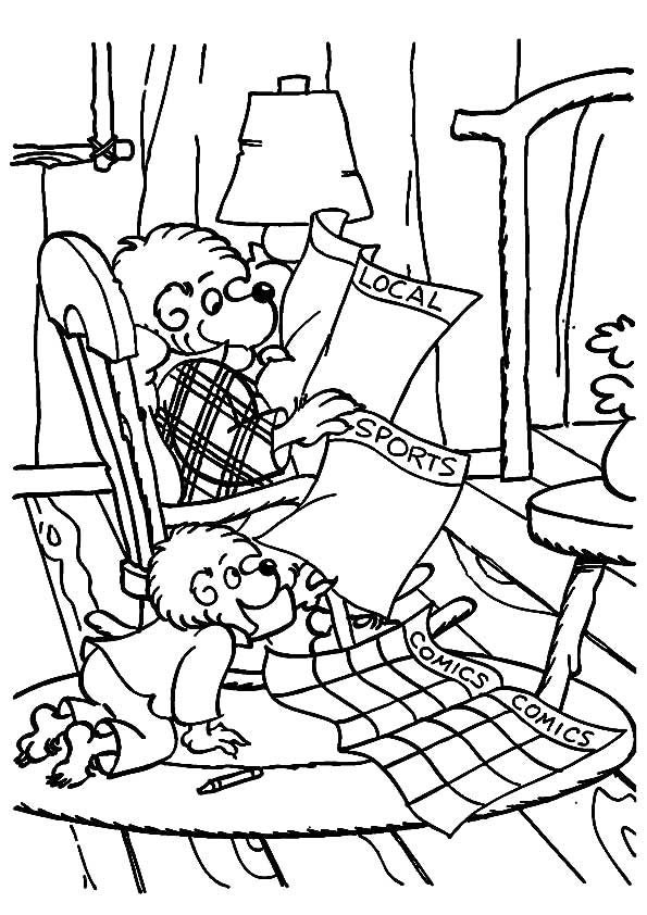 Çocuklar İçin Berenstain Ayıları Boyama Sayfaları 