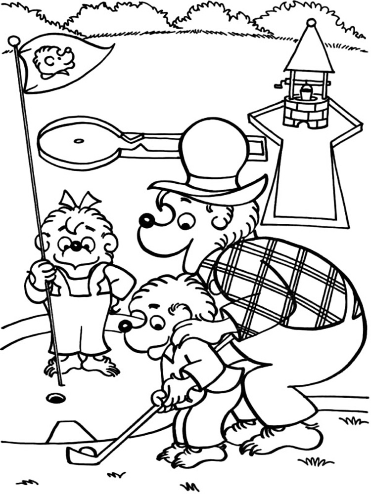 Çocuklar İçin Berenstain Ayıları Boyama Sayfaları 