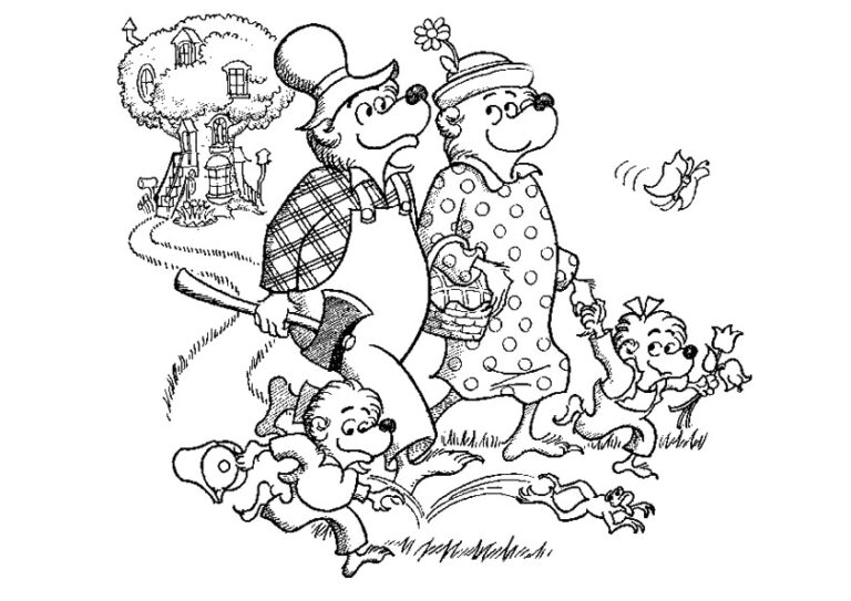 Çocuklar İçin Berenstain Ayıları Boyama Sayfaları 