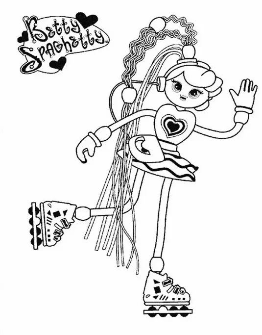 Çocuklar İçin Betty Spaghetty Boyama Sayfaları 