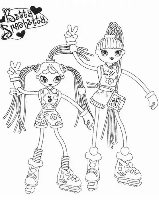 Çocuklar İçin Betty Spaghetty Boyama Sayfaları 