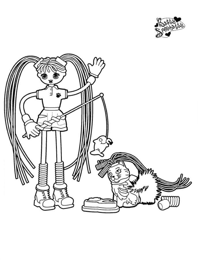 Çocuklar İçin Betty Spaghetty Boyama Sayfaları 