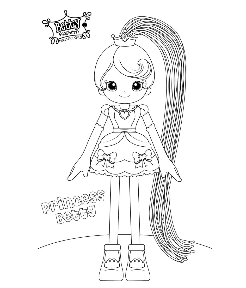 Çocuklar İçin Betty Spaghetty Boyama Sayfaları 