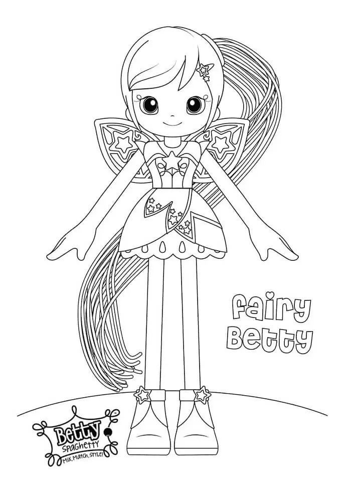 Çocuklar İçin Betty Spaghetty Boyama Sayfaları 
