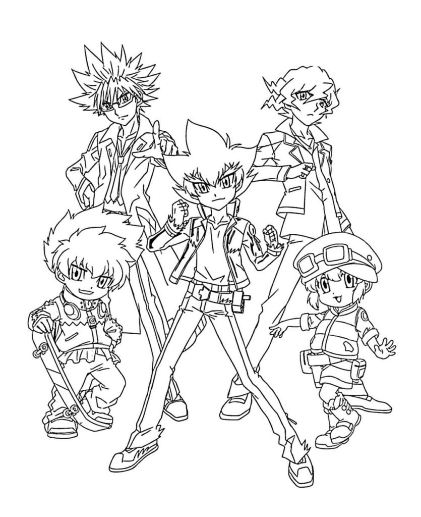 Çocuklar İçin Beyblade Boyama Sayfaları 