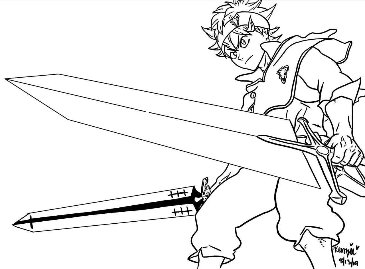 Çocuklar İçin Black Clover Boyama Sayfaları 