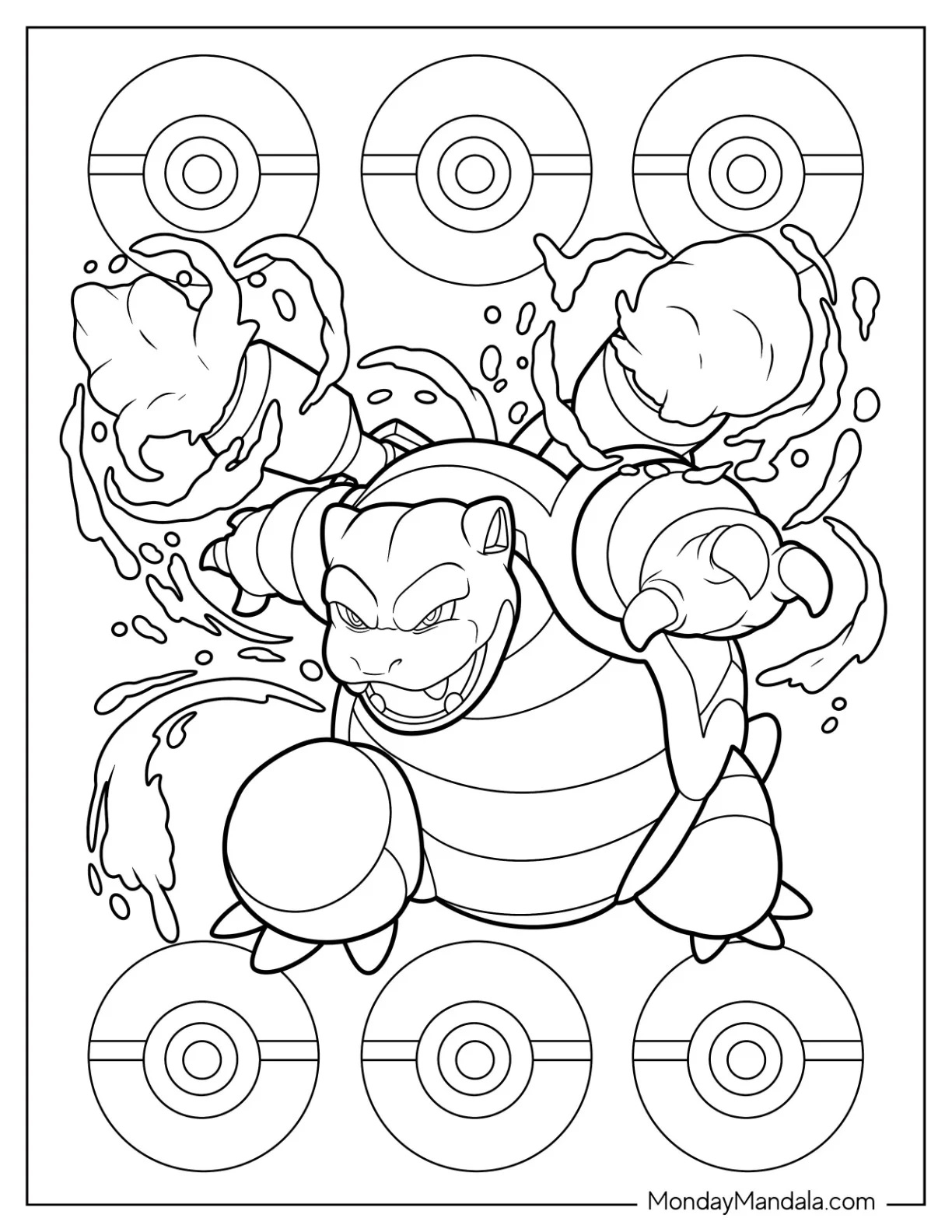 Çocuklar İçin Blastoise Boyama Sayfaları 