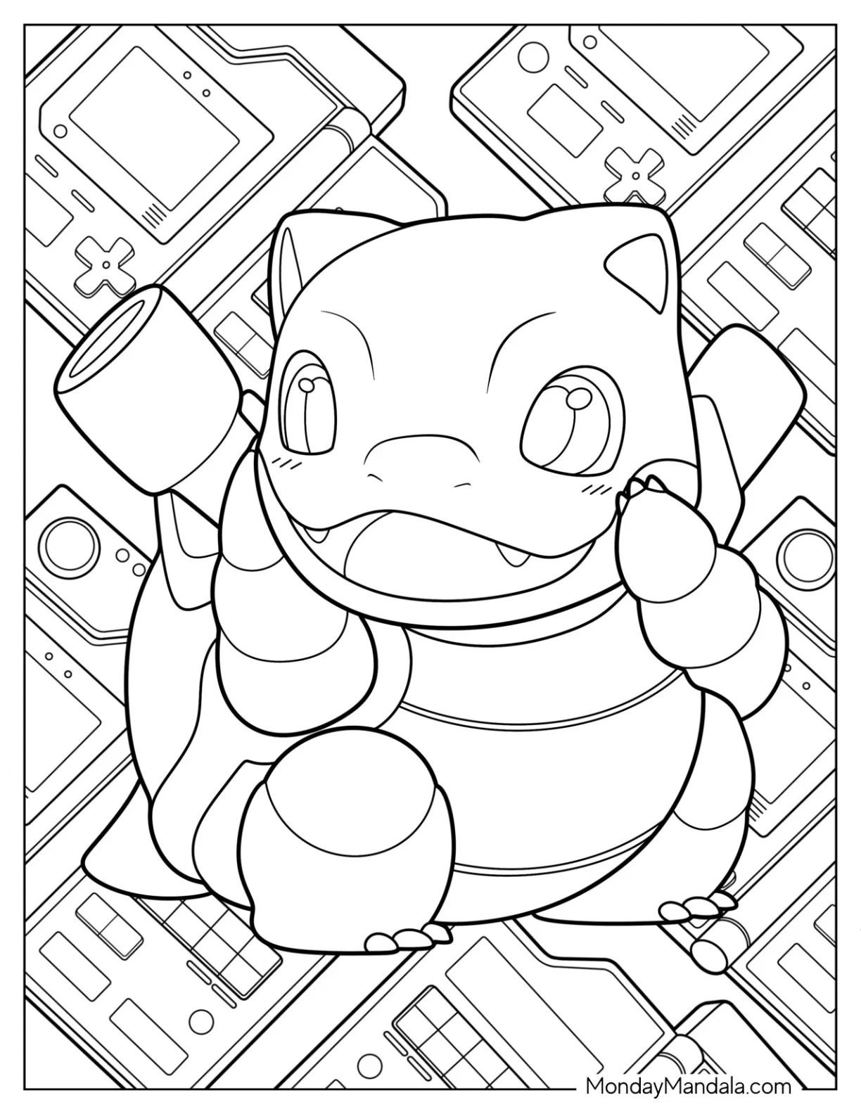 Çocuklar İçin Blastoise Boyama Sayfaları 