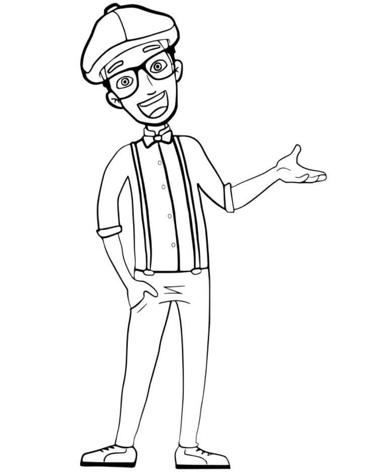 Çocuklar İçin Blippi Boyama Sayfaları 