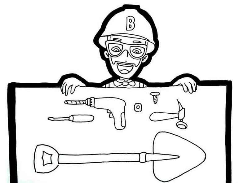 Çocuklar İçin Blippi Boyama Sayfaları 
