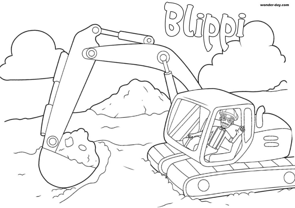 Çocuklar İçin Blippi Boyama Sayfaları 