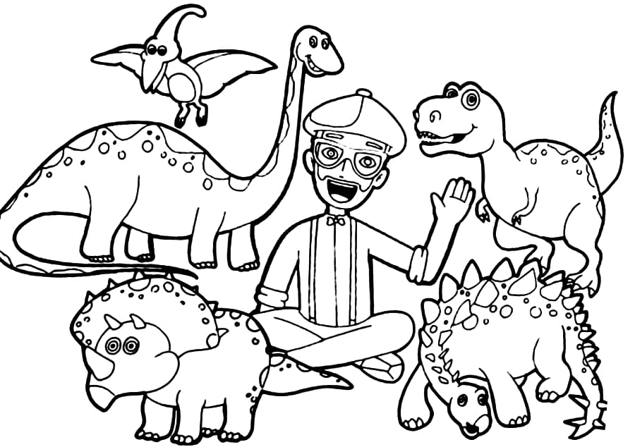 Çocuklar İçin Blippi Boyama Sayfaları 