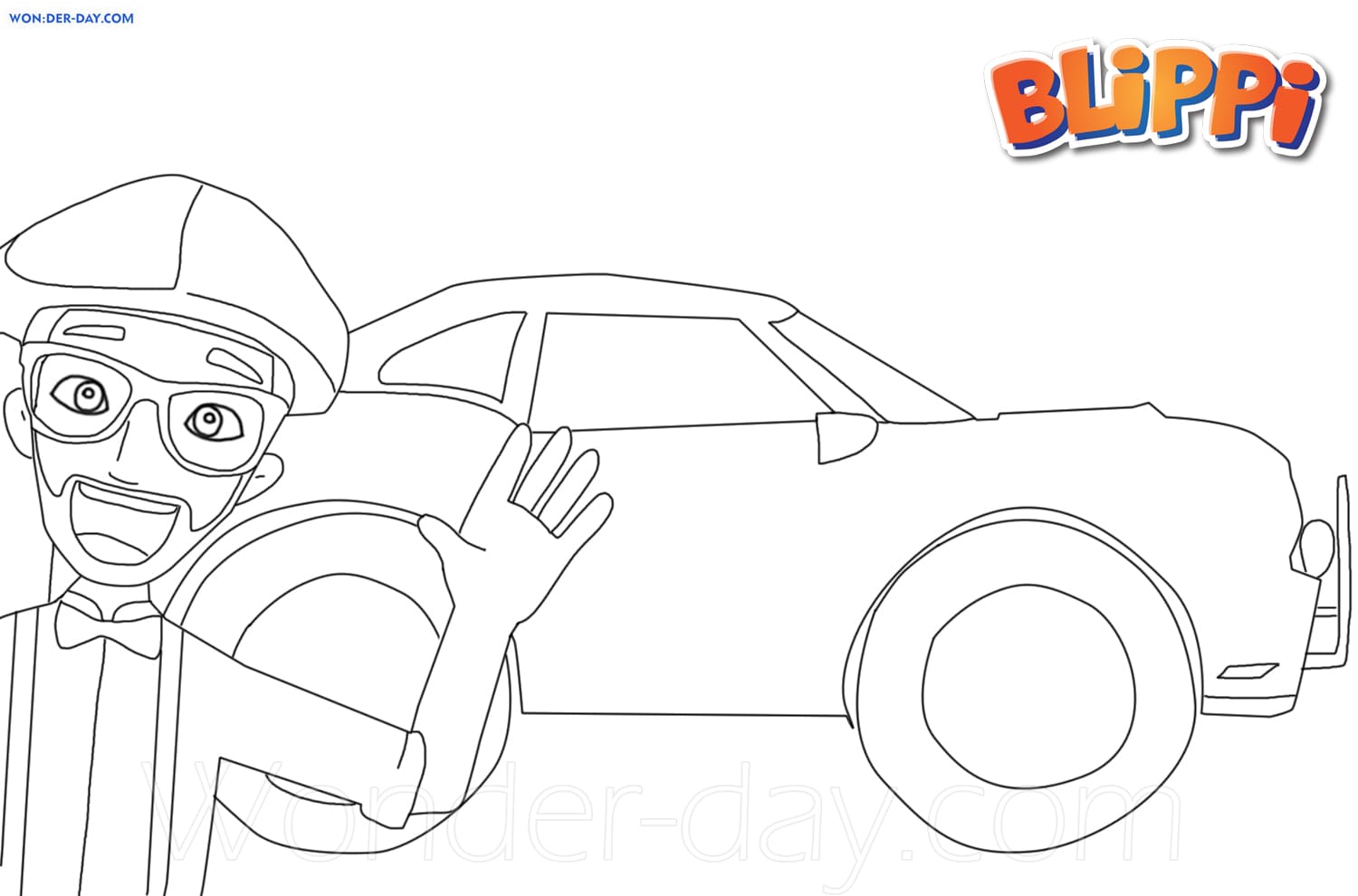 Çocuklar İçin Blippi Boyama Sayfaları 