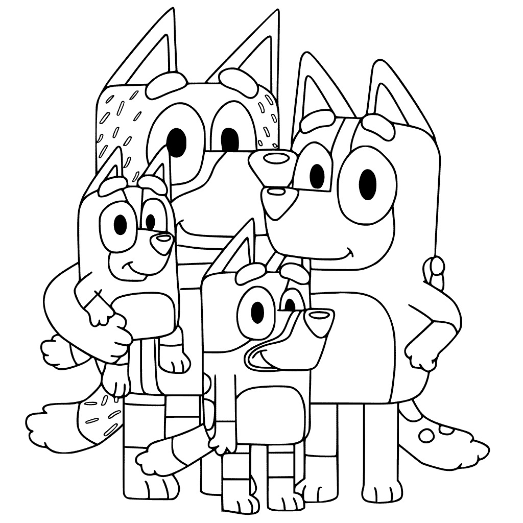 Çocuklar İçin Bluey Boyama Sayfaları 