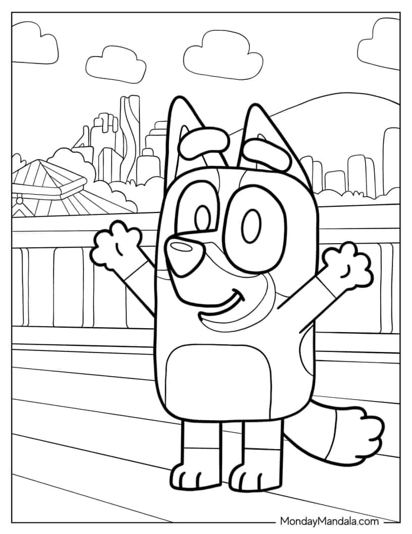 Çocuklar İçin Bluey Boyama Sayfaları 