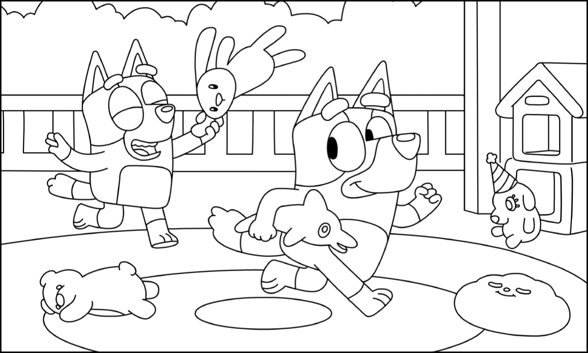 Çocuklar İçin Bluey Boyama Sayfaları 