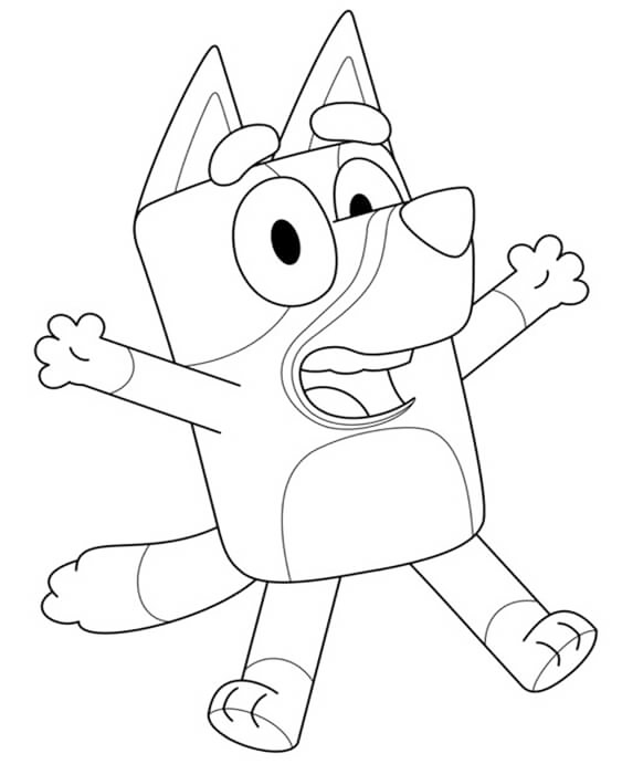 Çocuklar İçin Bluey Boyama Sayfaları 