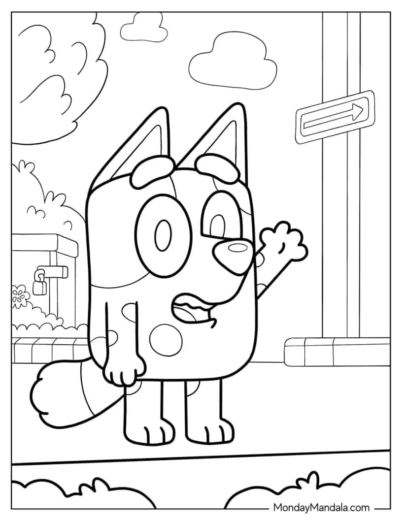 Çocuklar İçin Bluey Boyama Sayfaları 