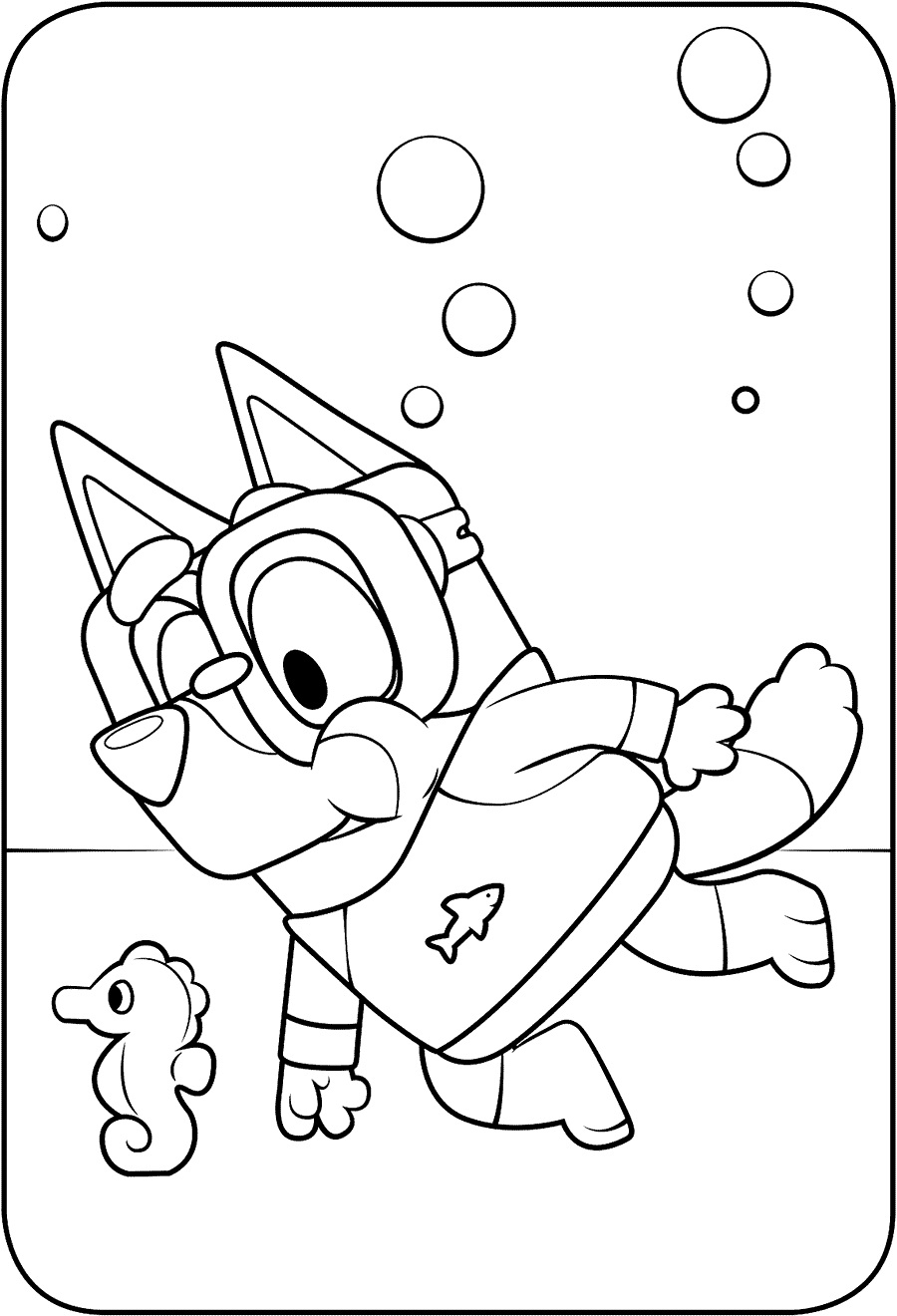 Çocuklar İçin Bluey Boyama Sayfaları 