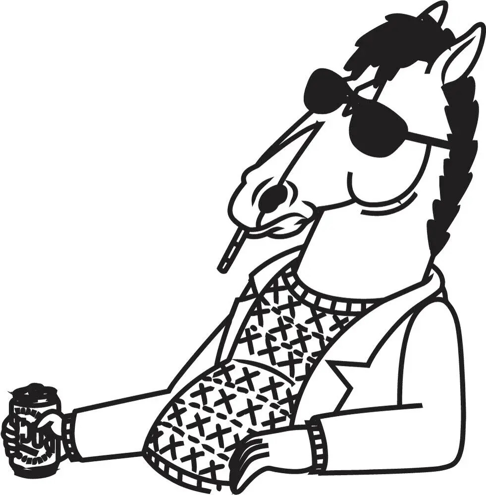 Çocuklar İçin Bojack At Adam Boyama Sayfaları 