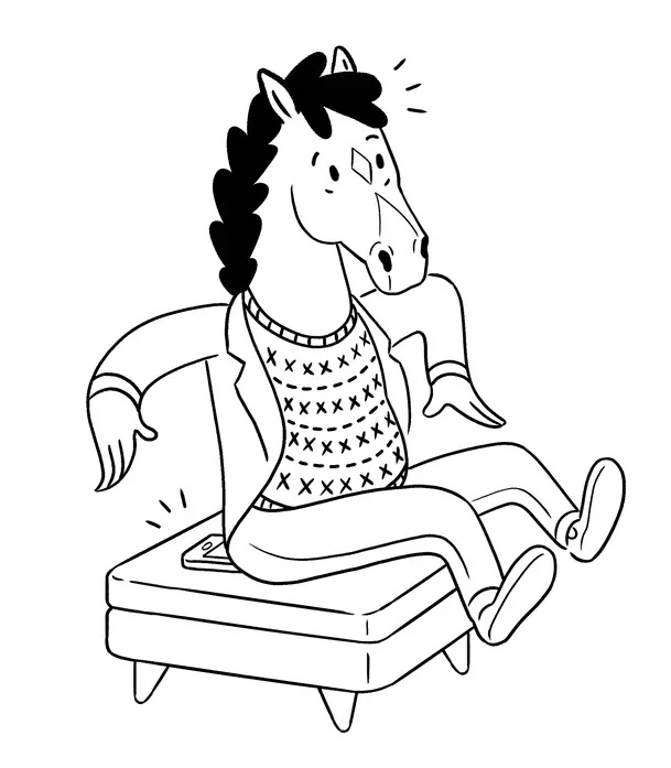 Çocuklar İçin Bojack At Adam Boyama Sayfaları 