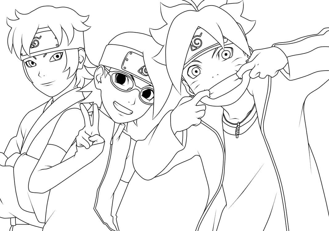 Çocuklar İçin Boruto Boyama Sayfaları 