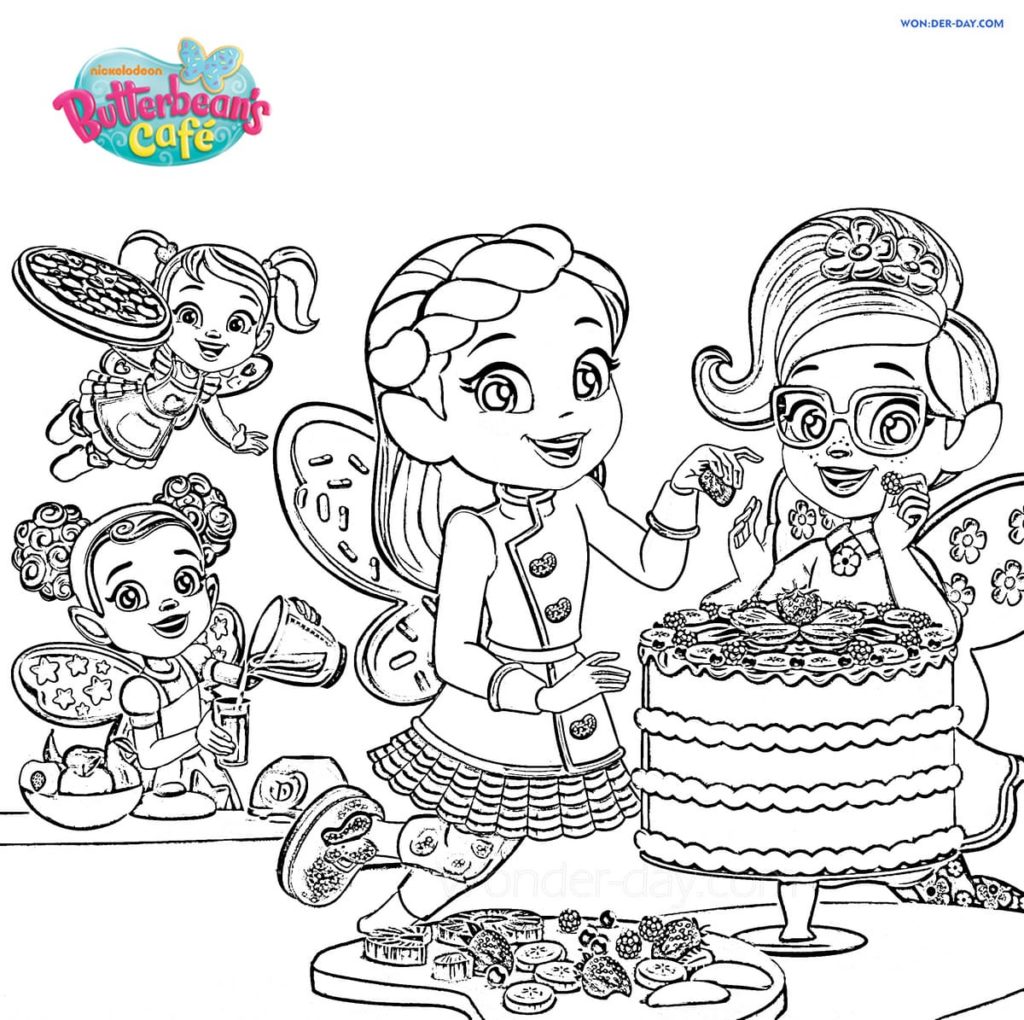 Çocuklar İçin Butterbeans Cafe Boyama Sayfaları 