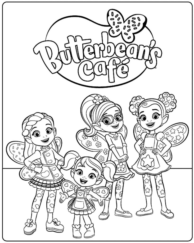 Çocuklar İçin Butterbeans Cafe Boyama Sayfaları 