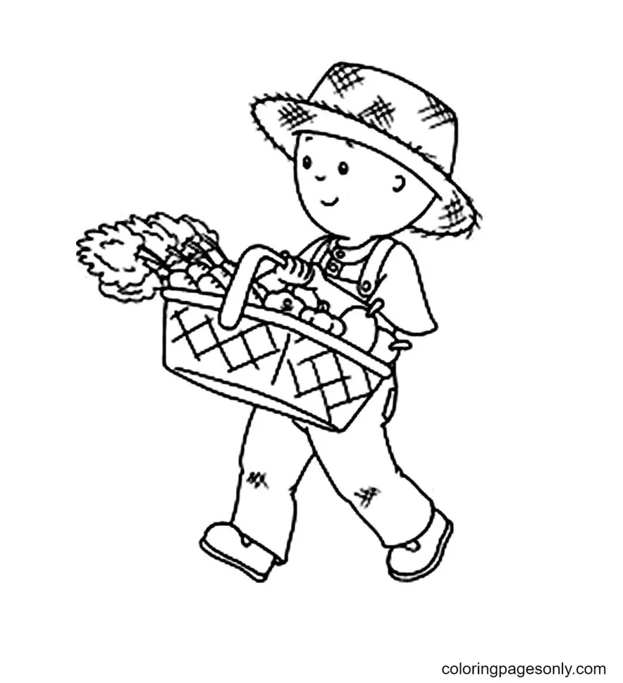 Çocuklar İçin Caillou Boyama Sayfaları 