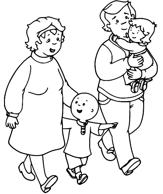 Çocuklar İçin Caillou Boyama Sayfaları 