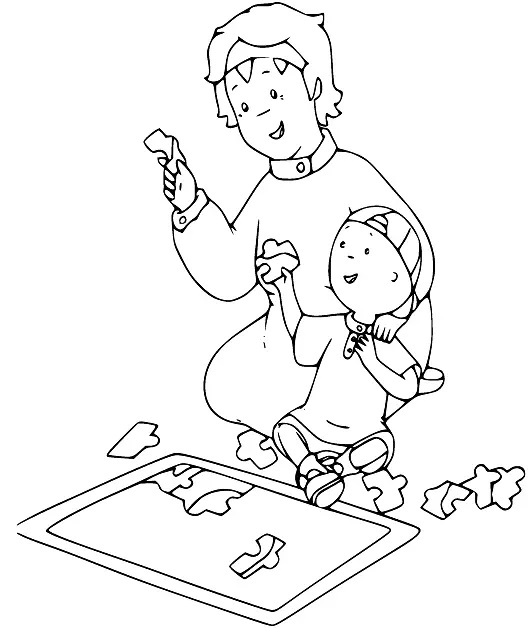 Çocuklar İçin Caillou Boyama Sayfaları 